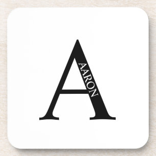 Dessous-de-verre Monogramme personnalisé et nom Beverage Coaster