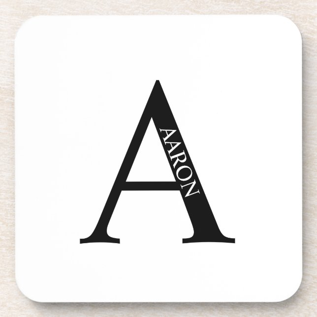 Dessous-de-verre Monogramme personnalisé et nom Beverage Coaster (Devant)