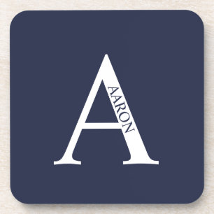 Dessous-de-verre Monogramme personnalisé et nom Beverage Coaster