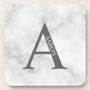 Dessous-de-verre Monogramme personnalisé et nom Beverage Coaster
