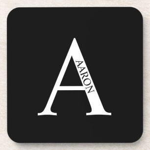 Dessous-de-verre Monogramme personnalisé et nom Beverage Coaster