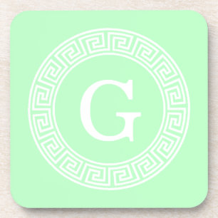 Dessous-de-verre Monogramme principal grec blanc en bon état