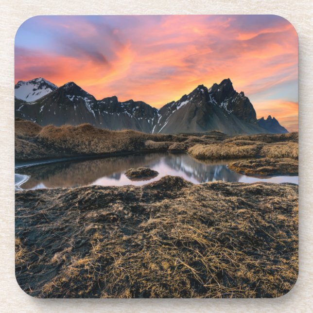 Dessous-de-verre Montagnes | Vesturhorn Mountain Islande (Devant)