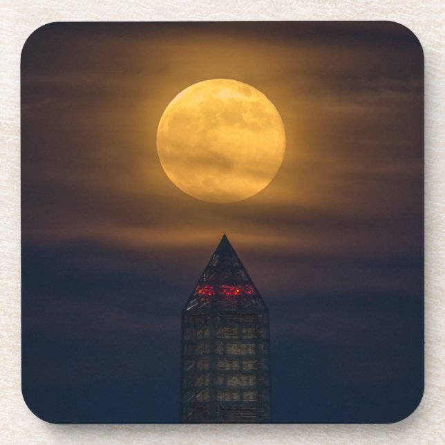 Dessous-de-verre Monument de la super lune sur Washington (Devant)