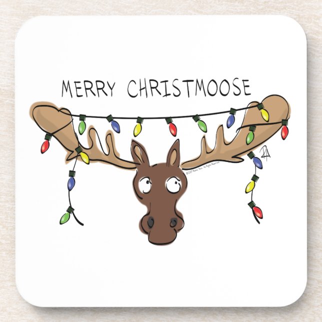 Dessous-de-verre Moose Cute Funny Noël (Devant)