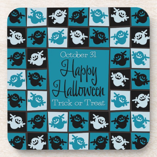 Dessous-de-verre Mosaïque de fantôme d'Halloween (Devant)