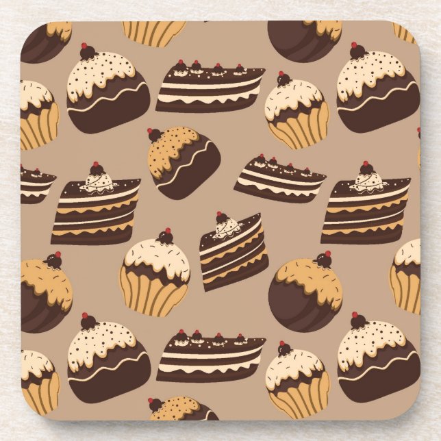 Dessous-de-verre Motif 3 de chocolat et de pâtisseries (Devant)
