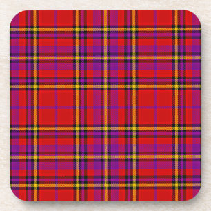 Dessous-de-verre Motif à carreaux écossais rouge Swahili à motifs c