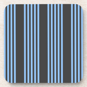 Dessous-de-verre Motif à cinq bandes bleu et charbon