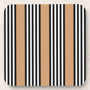 Dessous-de-verre Motif à cinq bandes noir et blanc avec bronzage