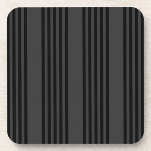 Dessous-de-verre Motif à cinq bandes noir et charbon de bois