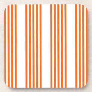 Dessous-de-verre Motif à cinq bandes orange et blanc