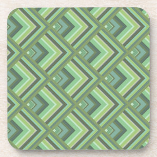 Dessous-de-verre Motif à échelle à rayures vert olive