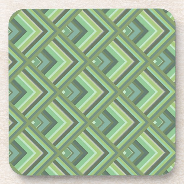 Dessous-de-verre Motif à échelle à rayures vert olive (Devant)