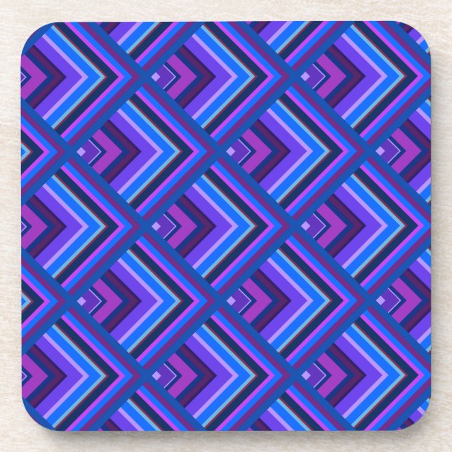 Dessous-de-verre Motif à échelle Bleu et violet (Devant)