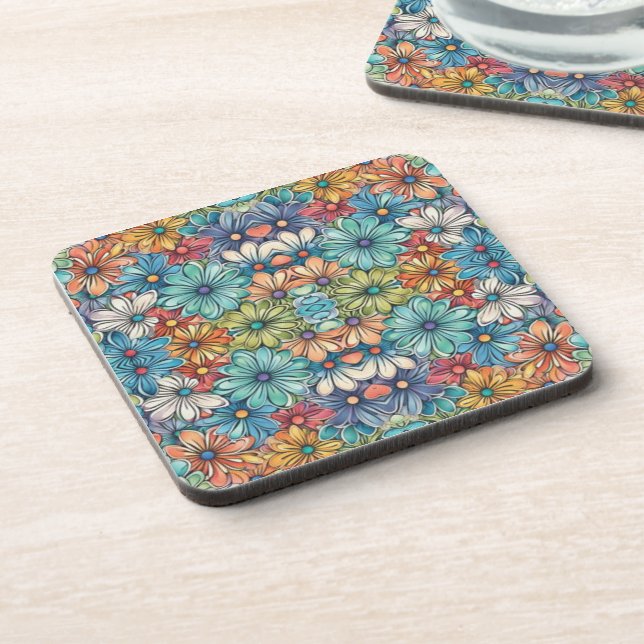 Dessous-de-verre Motif à fleurs bleues (Côté gauche)