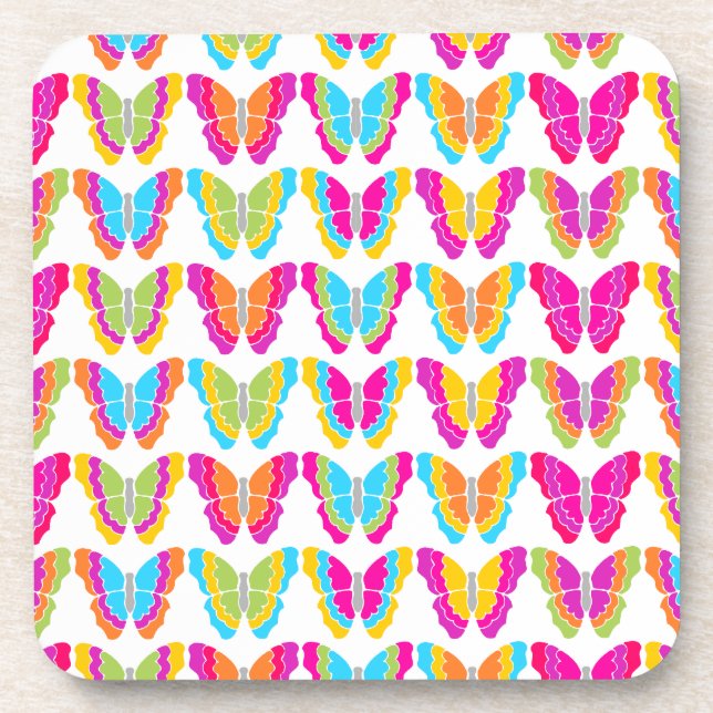 Dessous-de-verre Motif à papillon arc-en-ciel mignon (Devant)