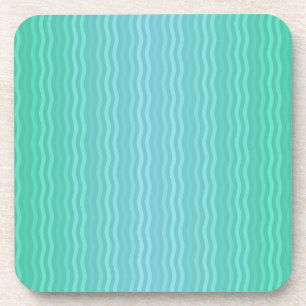Dessous-de-verre Motif à rayures ondulées verticales Turquoise Bleu
