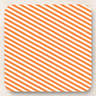 Dessous-de-verre Motif à rayures orange rétro