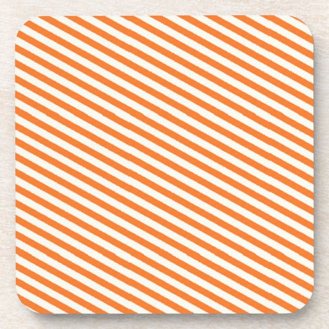 Dessous-de-verre Motif à rayures orange rétro (Devant)