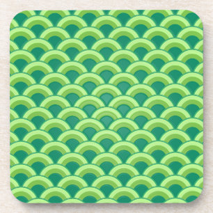 Dessous-de-verre Motif à vagues Art déco - vert jade