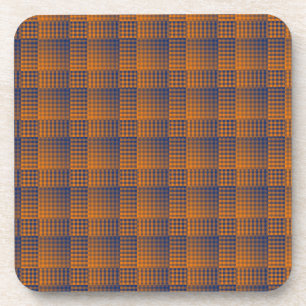 Dessous-de-verre Motif abstrait à carreaux orange et violet