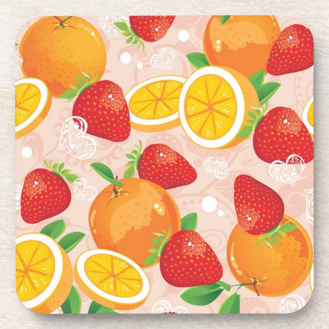 Dessous-de-verre Motif abstrait avec la fraise (Devant)