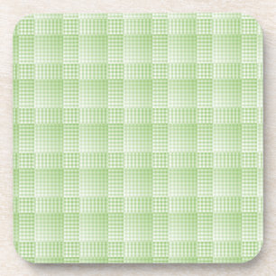 Dessous-de-verre Motif abstrait damier vert blanc