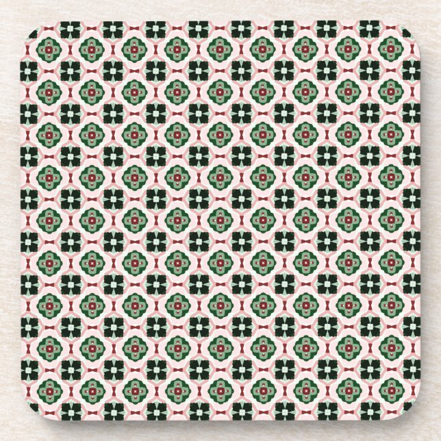 Dessous-de-verre Motif abstrait de Noël funky boho rétro mignon (Devant)