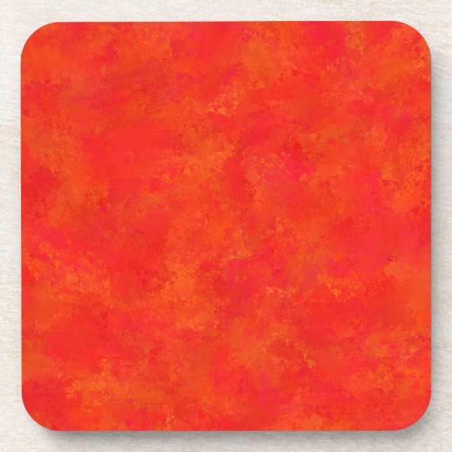 Dessous-de-verre Motif abstrait orange rouge (Devant)