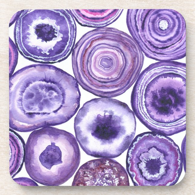 Dessous-de-verre Motif agate violet (Devant)