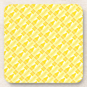 Dessous-de-verre Motif amusant de crayon jaune