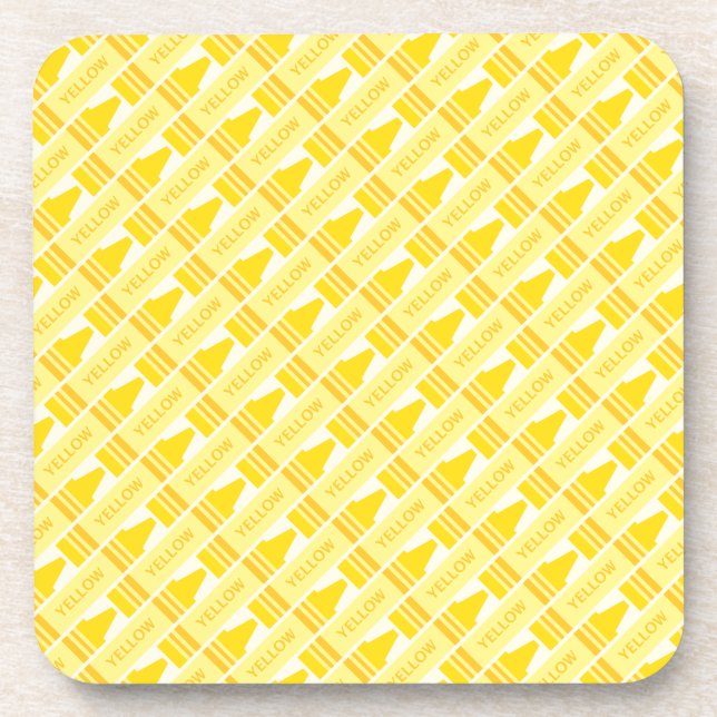 Dessous-de-verre Motif amusant de crayon jaune (Devant)