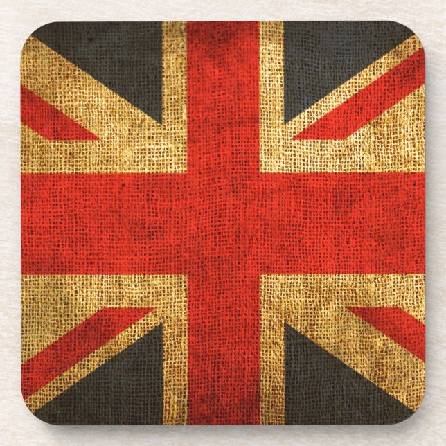 Dessous-de-verre Motif antique rustique d'Union Jack (Devant)