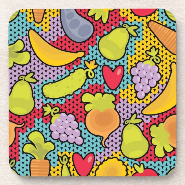 Dessous-de-verre Motif avec des fruits et légumes (Devant)