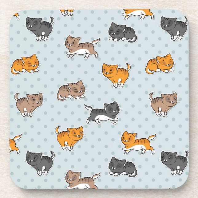 Dessous-de-verre motif avec les chats drôles (Devant)
