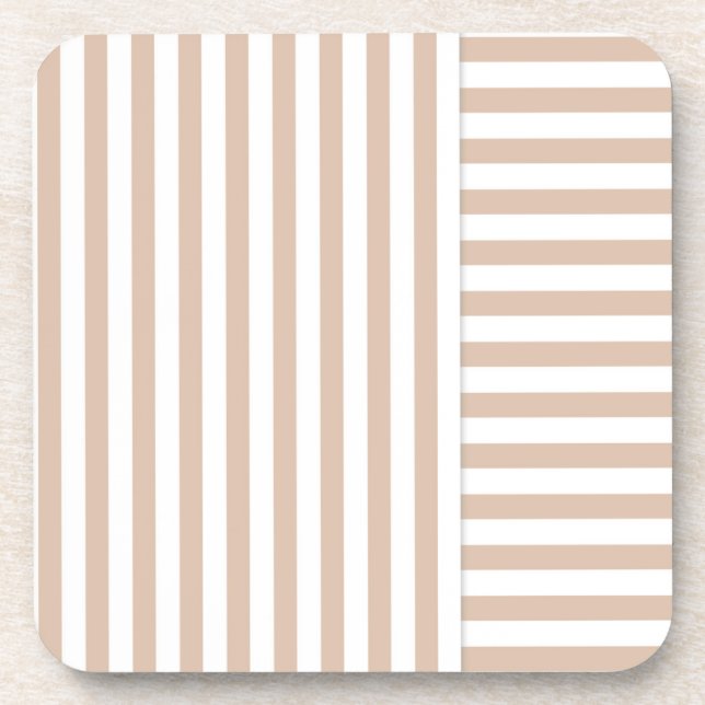 Dessous-de-verre motif beige blanc rayé (Devant)