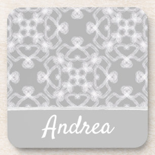 Dessous-de-verre Motif blanc et gris personnalisé