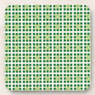 Dessous-de-verre Motif carré de la forêt verte géométrique moderne