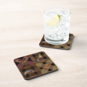 Dessous-de-verre Motif carreau Club de Chasse avec gibier