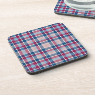 Dessous-de-verre Motif carreaux bleu rouge classique