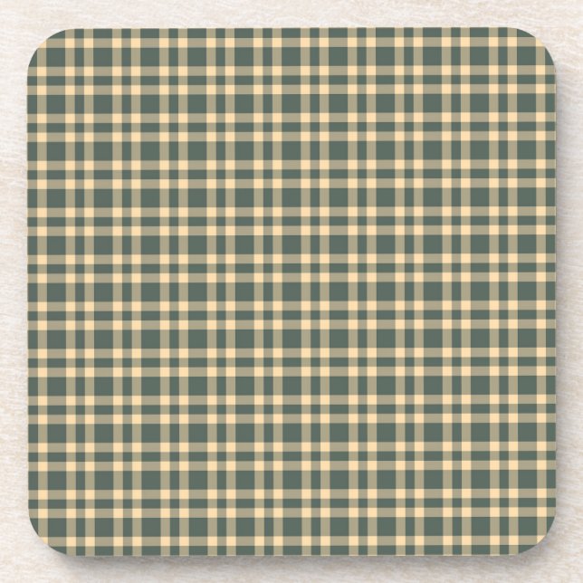 Dessous-de-verre Motif carreaux vert jaune (Devant)