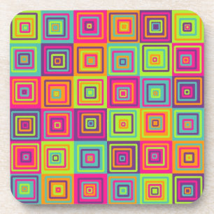 Dessous-de-verre Motif Carrés Colorés