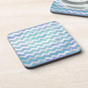 Dessous-de-verre Motif Chevron Bleu Glacier