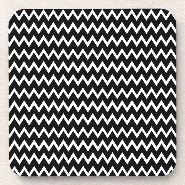 Dessous-de-verre Motif Chevron noir et blanc (Devant)