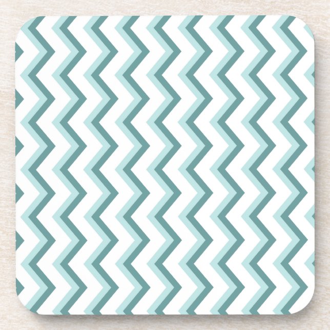 Dessous-de-verre Motif Chevron ZigZag dans Mint Green (Devant)