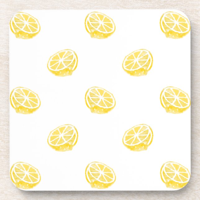 Dessous-de-verre Motif citron aquarelle (Devant)