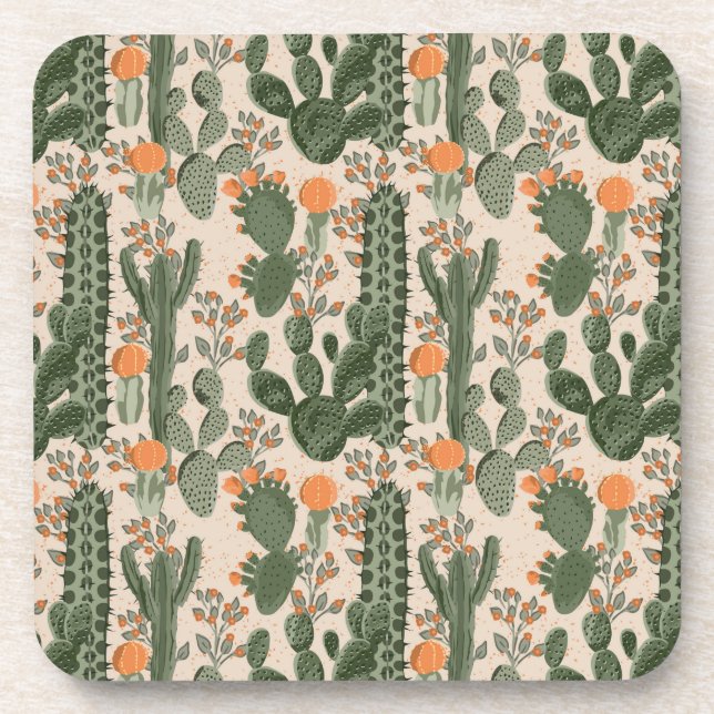Dessous-de-verre Motif coloré Cactus (Devant)