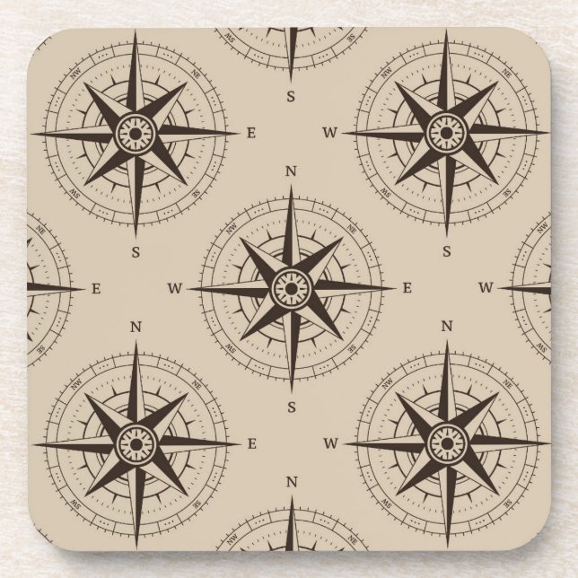 Dessous-de-verre Motif Compass de navigation (Devant)