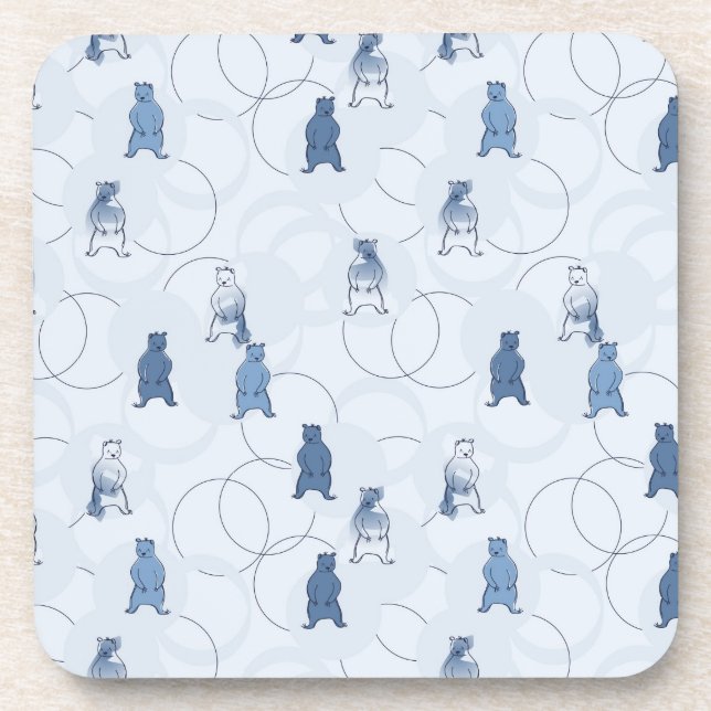 Dessous-de-verre motif comportant un ours gris (Devant)